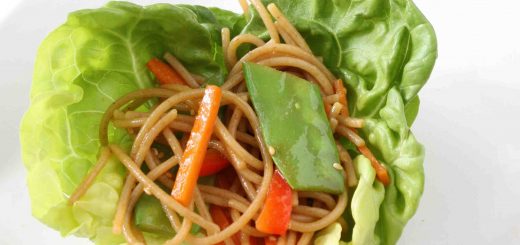 Soba Noodle and Vegetable Lettuce Wraps