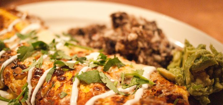 Zucchini and Red Pepper Enchiladas