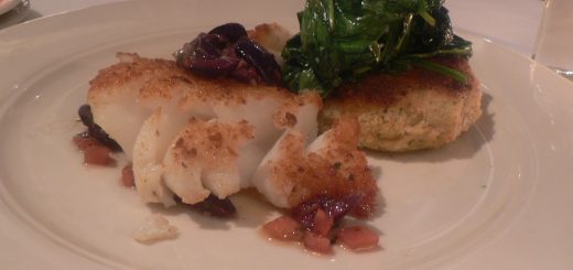 Crusted Cod with Garlicky Tatsoi