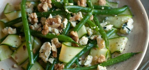 Zucchini, Bean, and Blue Cheese Salad with Walnuts
