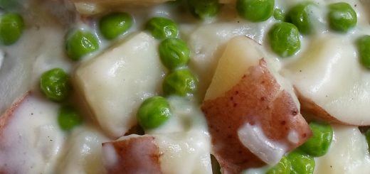 Gorgonzola Potatoes and Peas