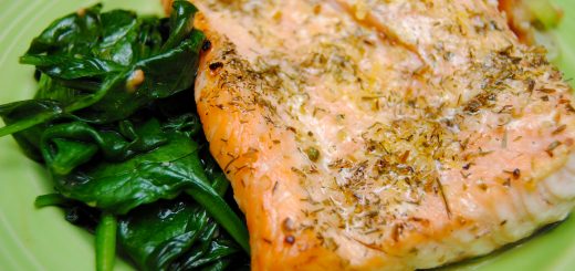 Salmon and Spinach "Sandwich"