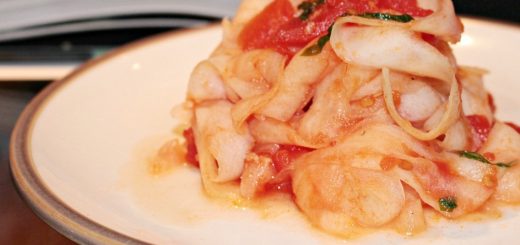 Daikon Fettucine with Tomato Basil Sauce