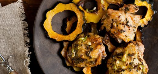 Roasted Chicken Thighs with Delicata Squash