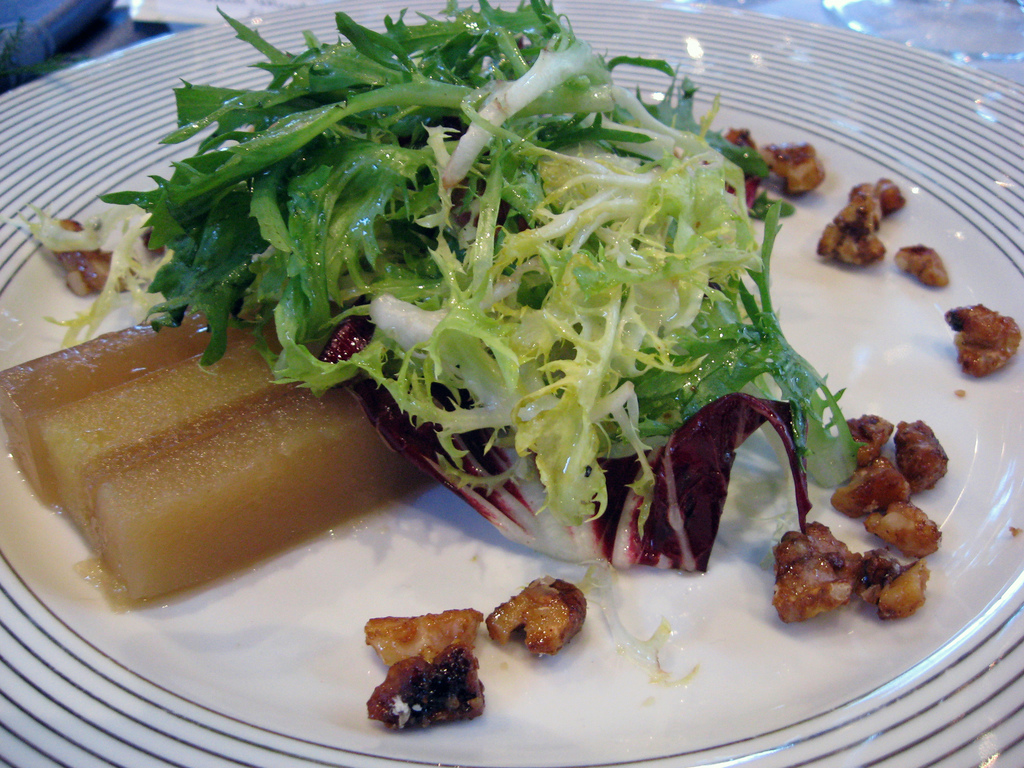 Frisée with Spicy Maple Pecans