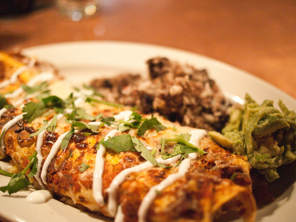 Zucchini and Red Pepper Enchiladas