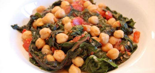 Swiss Chard with Garbanzo Beans and Tomatoes