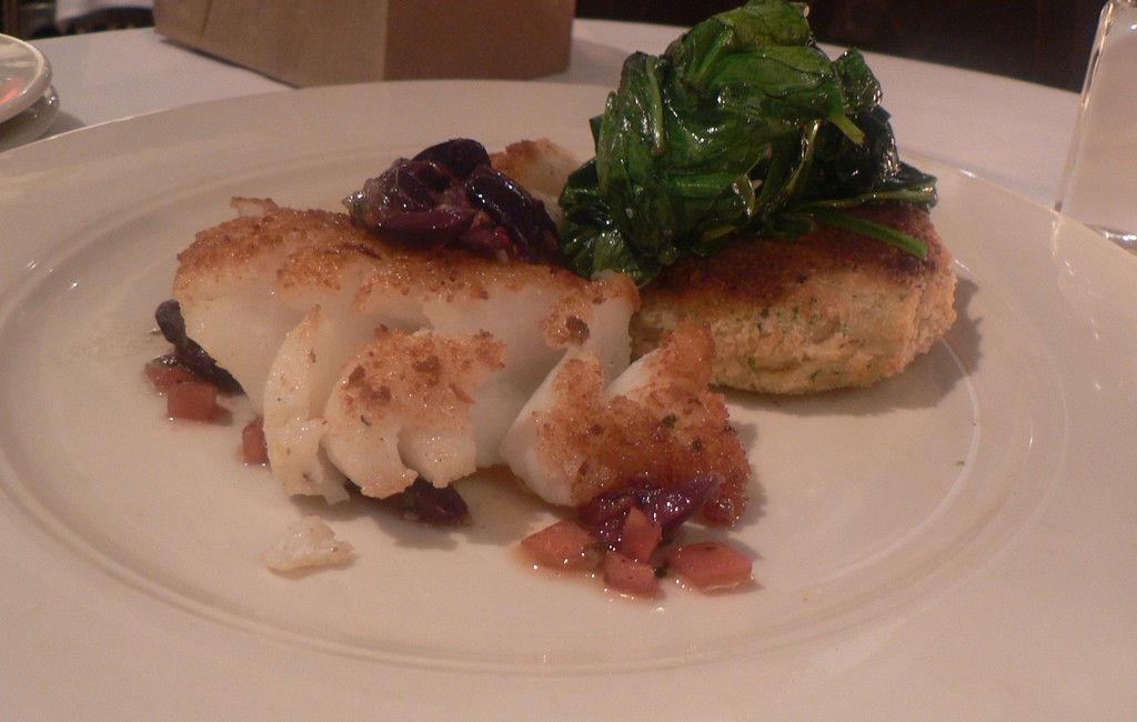 Crusted Cod with Garlicky Tatsoi