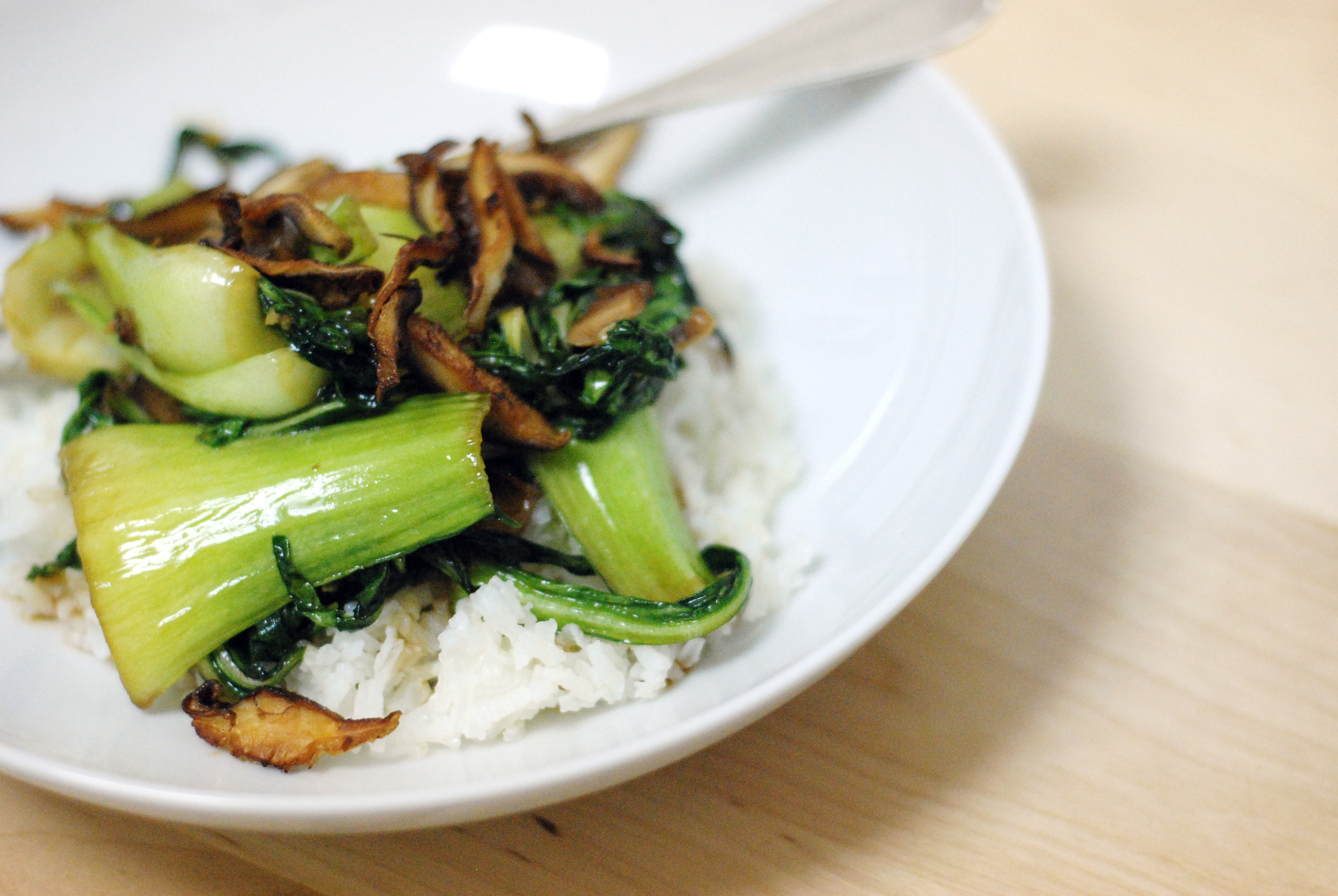 Bok Choy with Shiitakes and Oyster Sauce