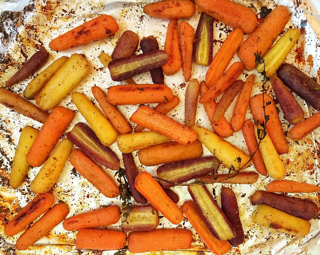 Honey Roasted Rainbow Carrots