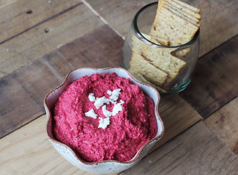 Beet and Goat Cheese Hummus