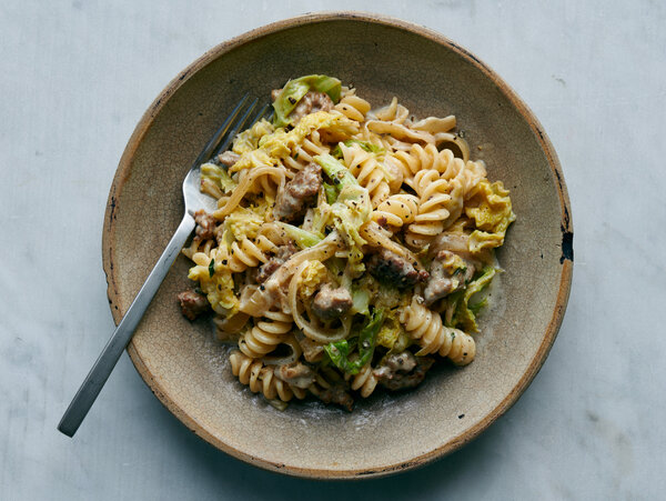 Pasta Sauce with Cabbage and Sausage